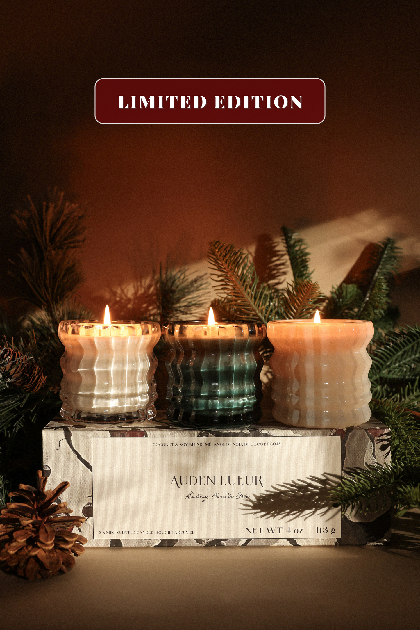 HOLIDAY CANDLE TRIO | 4oz Non-Toxic Candle Set